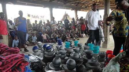 Other organizations came to aid the village as well.  They received donations of pots, pans, and other essentials